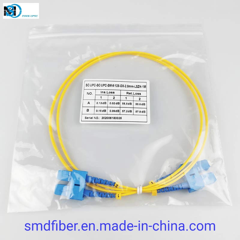 Sc/Upc-Sc/UPC de fibra óptica Cable de 2,0 mm LSZH para herramientas de telecomunicaciones