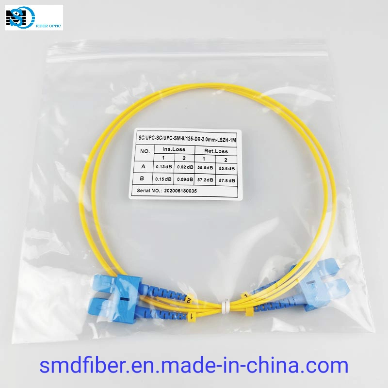 Sc/Upc-Sc/Upc Optical Fiber Patch Cord 2.0mm LSZH for Telecommunication Tools