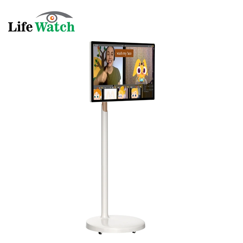 27-Inch Free Stand Mobile Battery Touch LCD Screen Digital Signage Advertising Player Billboard LED Display Signage