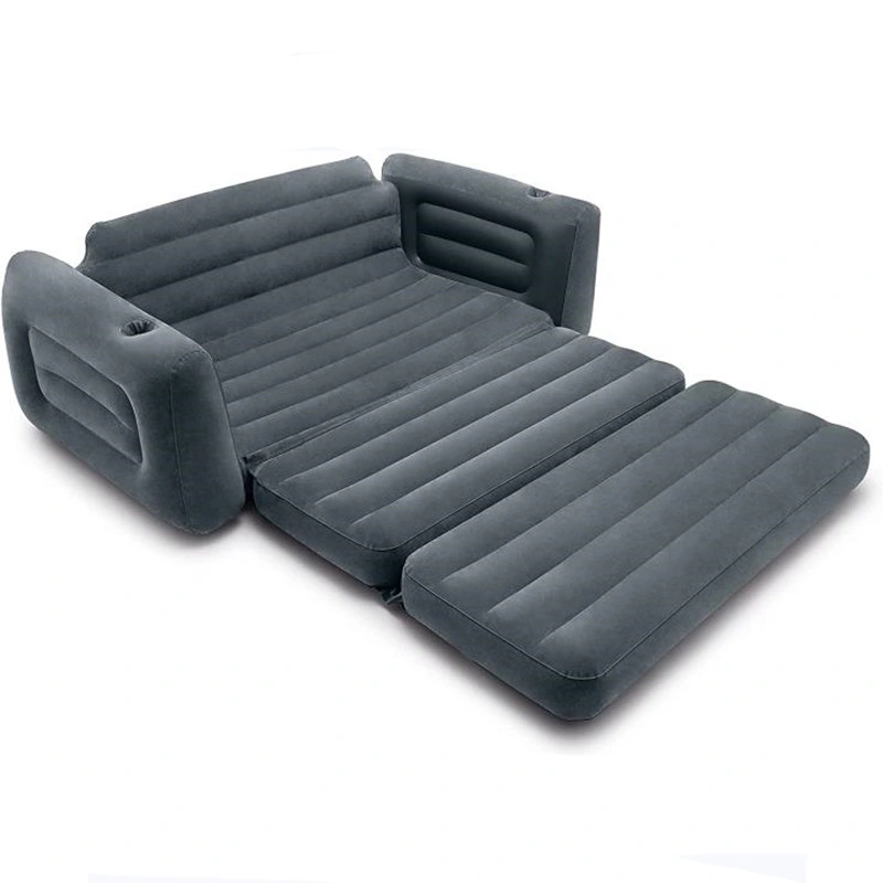 2-in-1 Inflatable Flocking Sofa Living Room Sofa-Bed Pull-out Inflatable Bed