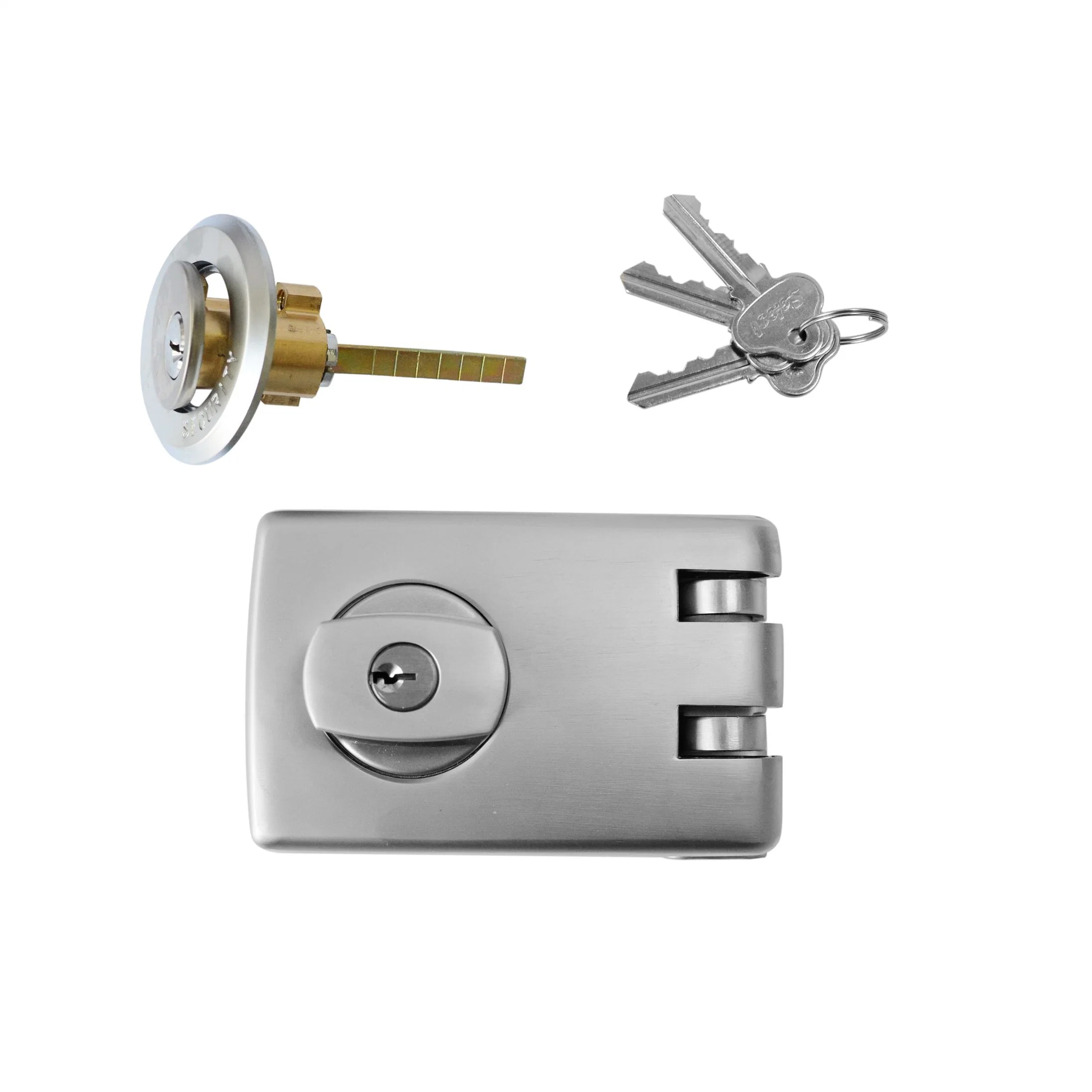 Double Cylinder Deadlock Satin Chrome Plated Heavy Duty 355 Padlock