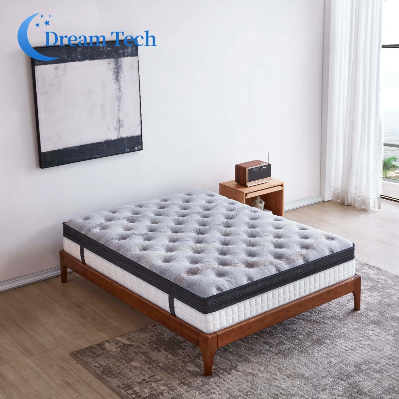 Mousse à mémoire de poche Moderne de Luxe Chambre à coucher Mobilier de ménage de printemps de taille King matelas pressé de vide