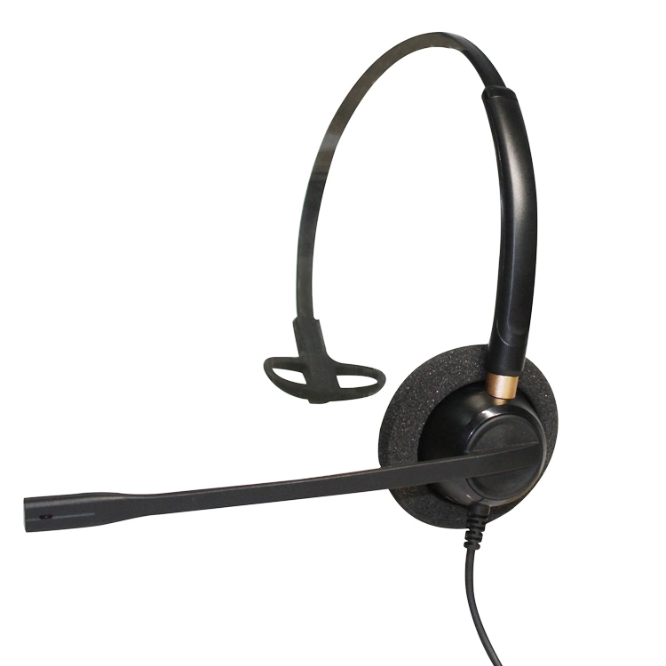 Casques d'ordinateur filaires avec suppression de bruit pour centres d'appels à une seule oreille, avec Qd pour PC, téléphone portable, Skype, Zoom, avec microphone à perche.