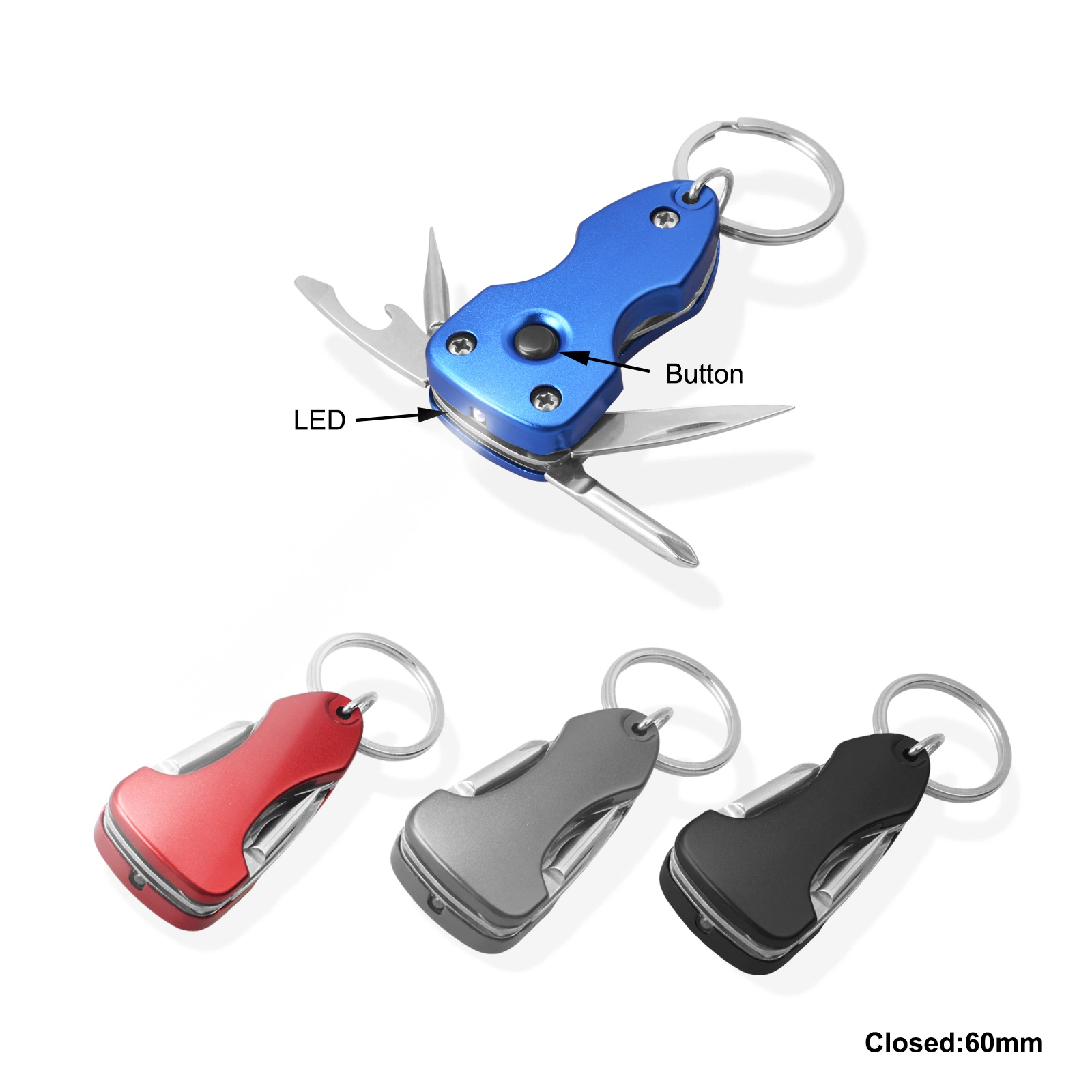 Multi Function Key Chain Tools with LED Torch (#668-LED)