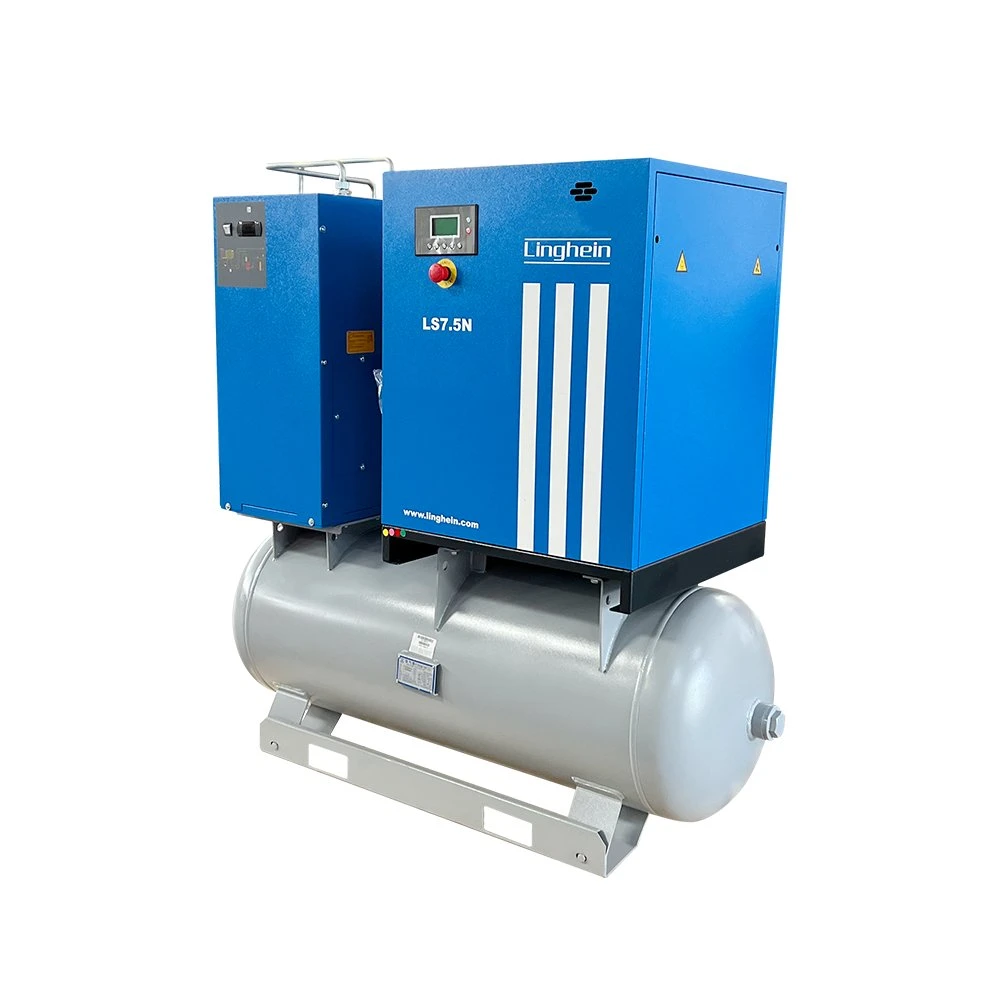 Linghein CE ISO Atlas Copco Technology Industrial AC Power with Dryer Air Tank and Filters Rotary Screw Air Compressor