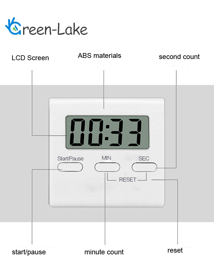 Kitchen Digital Timer Count Down/up with 3 Different Fix Methods