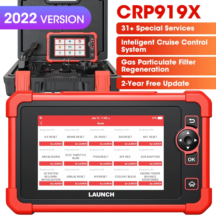 إطلاق X431 Crp919X OBD2 Automotive Diagnostic Tools رمز نظام OBDII للسيارة برنامج Reader Crp909X Professional Scan مع تحديث مجاني للبرامج لمدة سنتين سعر الماسح الضوئي