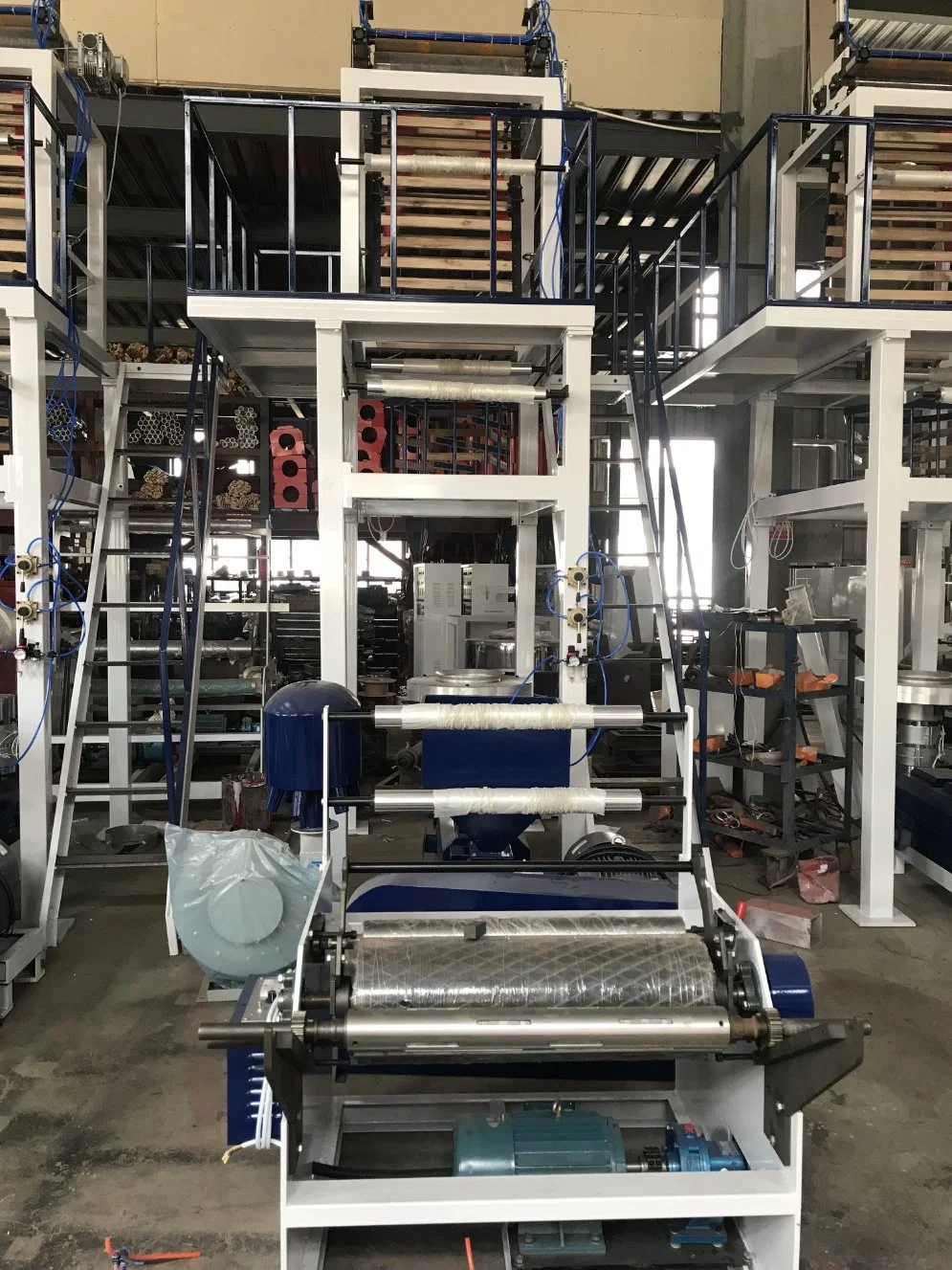 HDPE LDPE Extruder Plastic Agricultural ABA Film Blowing Machine