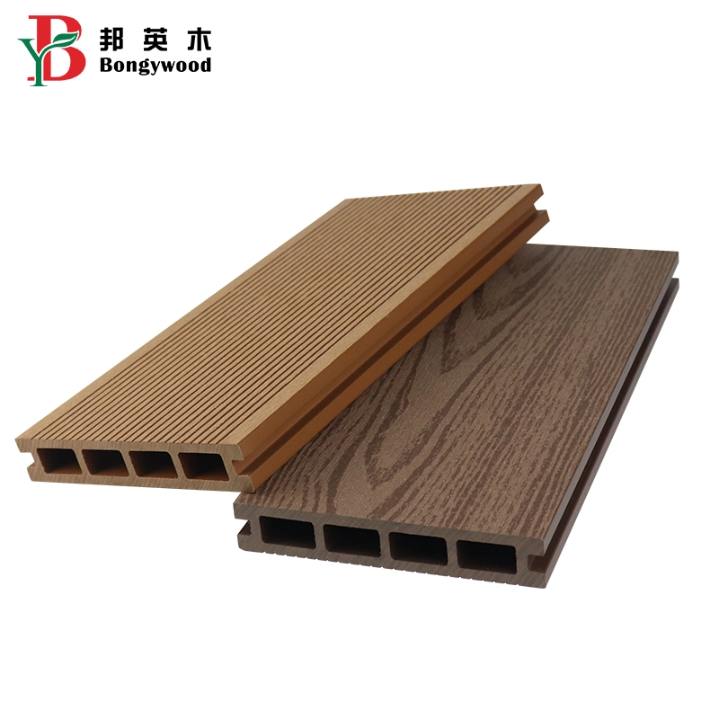 140X25mm agujero cuadrado WPC Classic Decking Plate Madera compuesta de plástico Piso de balcón