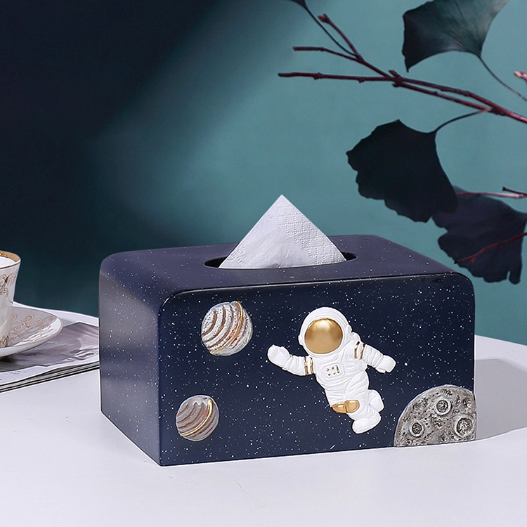 Kundenspezifischer Astronaut Resin Home Decor Tissue Box Halter