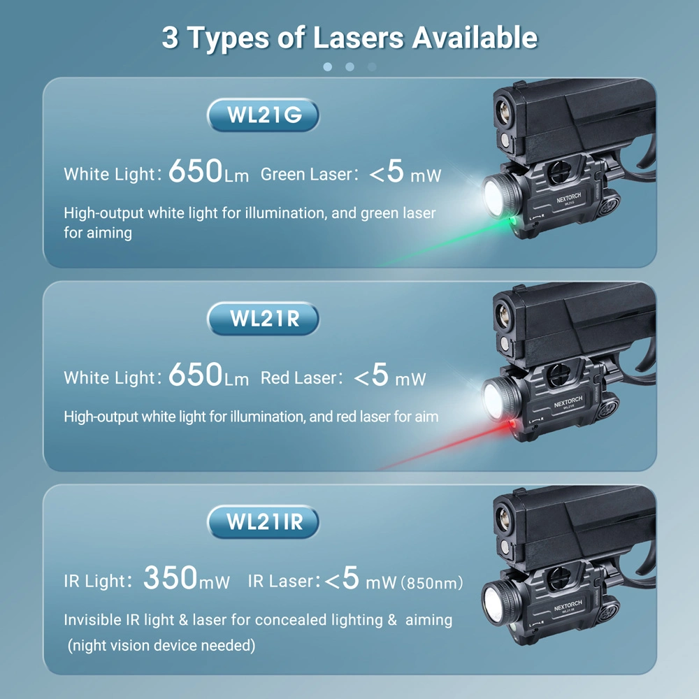 Smart rechargeable laser rouge avec vue 650lm de lumière LED Lampe torche à la lumière des armes à feu Combo