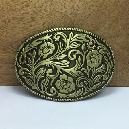 High quality/High cost performance  Fashion Custom Buckle Gold Antique Western Oval Shape Arabesquitic Belt Buckle Classic Belt Buckle