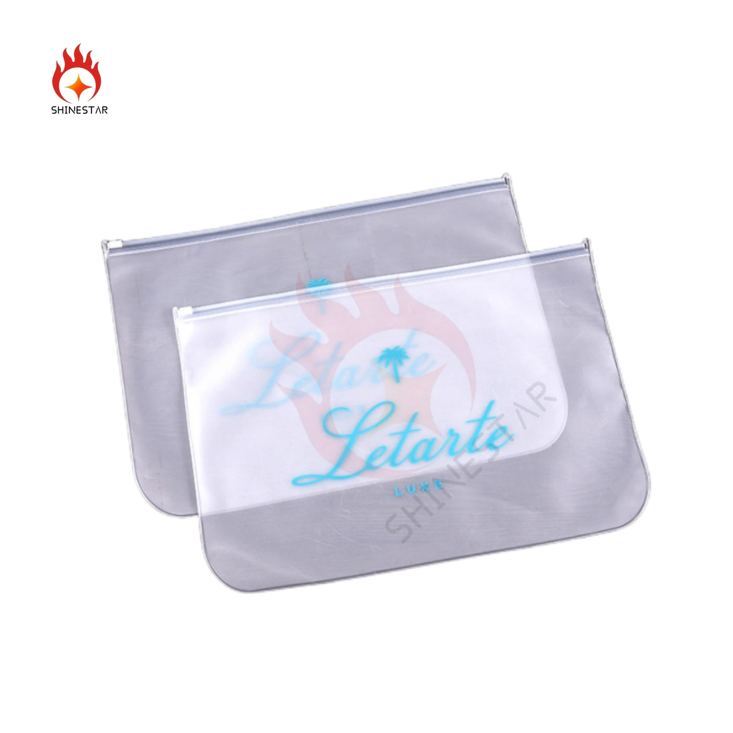 Transparent Frosted Gift Stationery Large Capacity Zipper Storage Plastic Packaging Bag