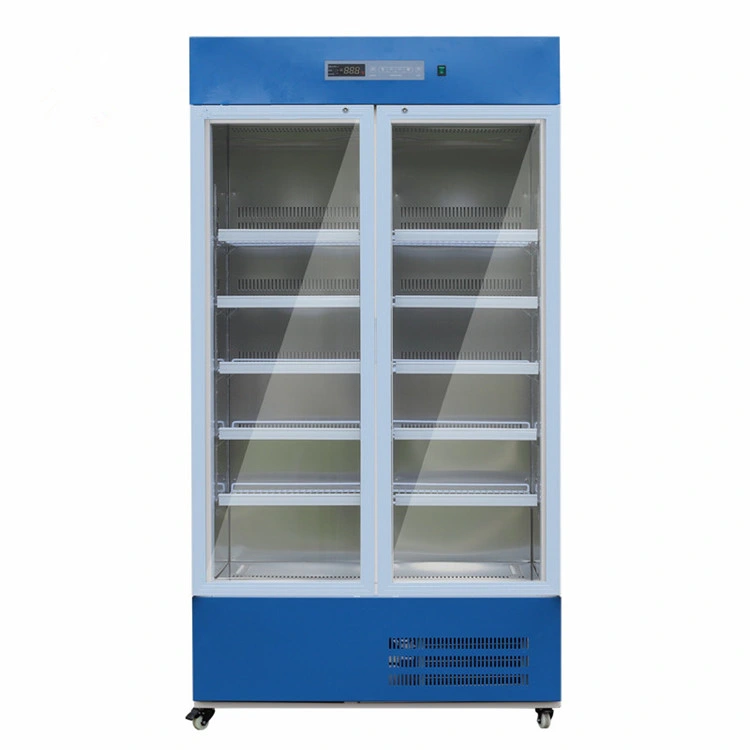 CE 2~8 Degree 660L Double Door Upright Laboratory Hospital Medical Vaccine Refrigerator