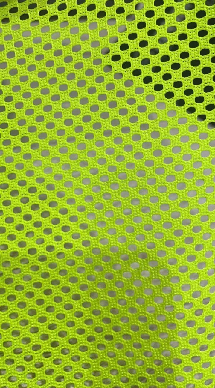 Fluorescent Color 100%Polyester 2*2 Net/Mesh Knitted Striking Fabric for Traffic Vest