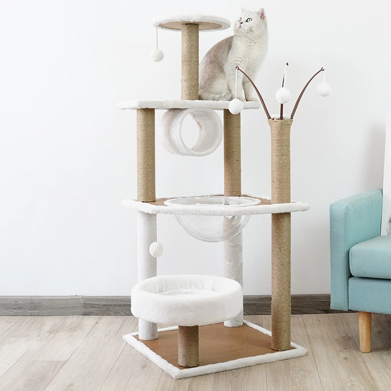 Diseño de moda de peluche de alta calidad para gatos árbol Gato jugando con Cat subir a la venta de trama