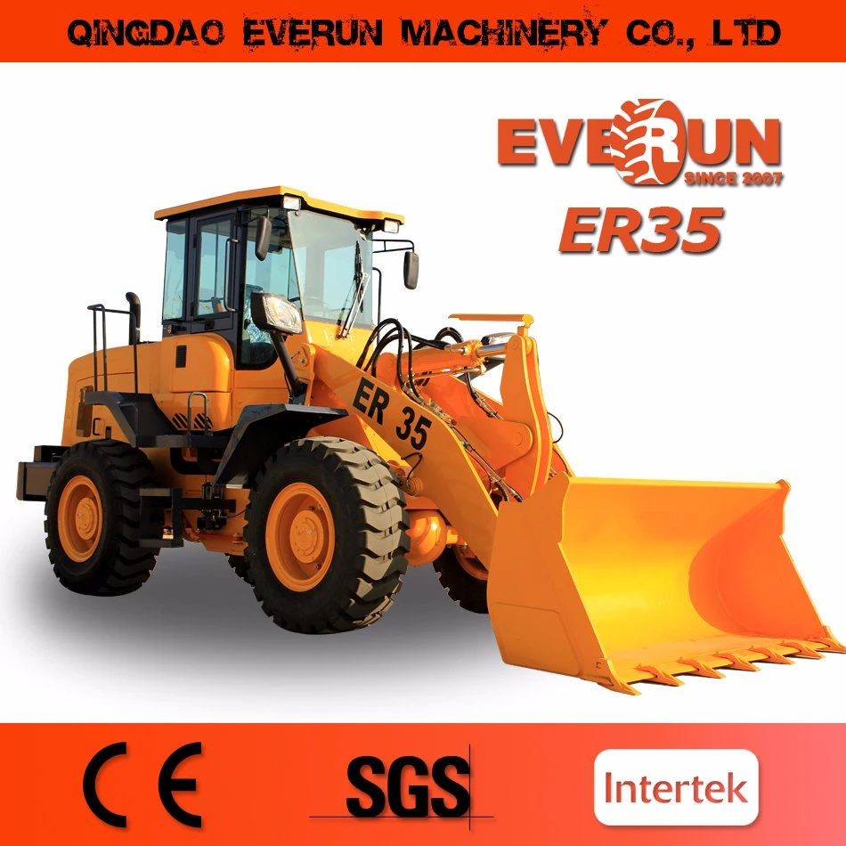 Qingdao Everun New 3ton Articulated Wheel Loader with Pallet Forks