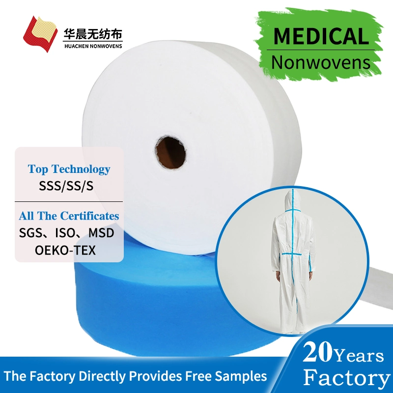Antibacterial Medical Non-Woven Fabric Protective Clothing 100% Polypropylene Medical and Sanitary Cloth Fabric Isolation Gown SMS