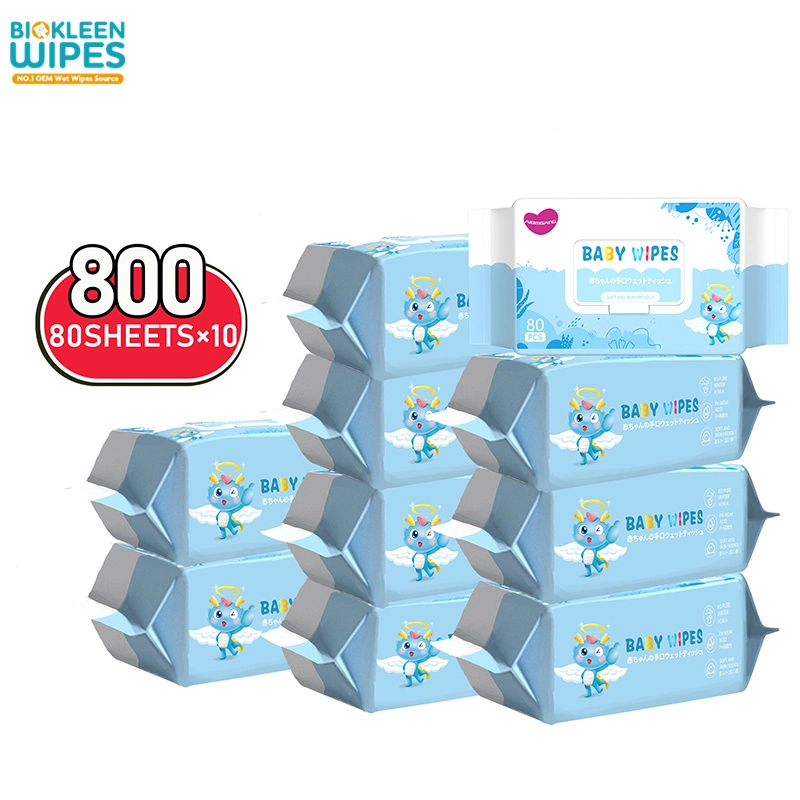 Biokleen Extra grueso Hot Sale Europe Private Label Water Soft Desinfectante no hay productos químicos agresivos Limpieza para bebés paño húmedo