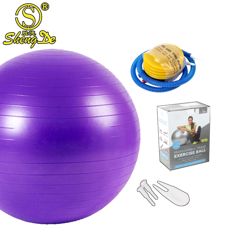 Übung Balance Fitness Yoga Ball mit Luftpumpe