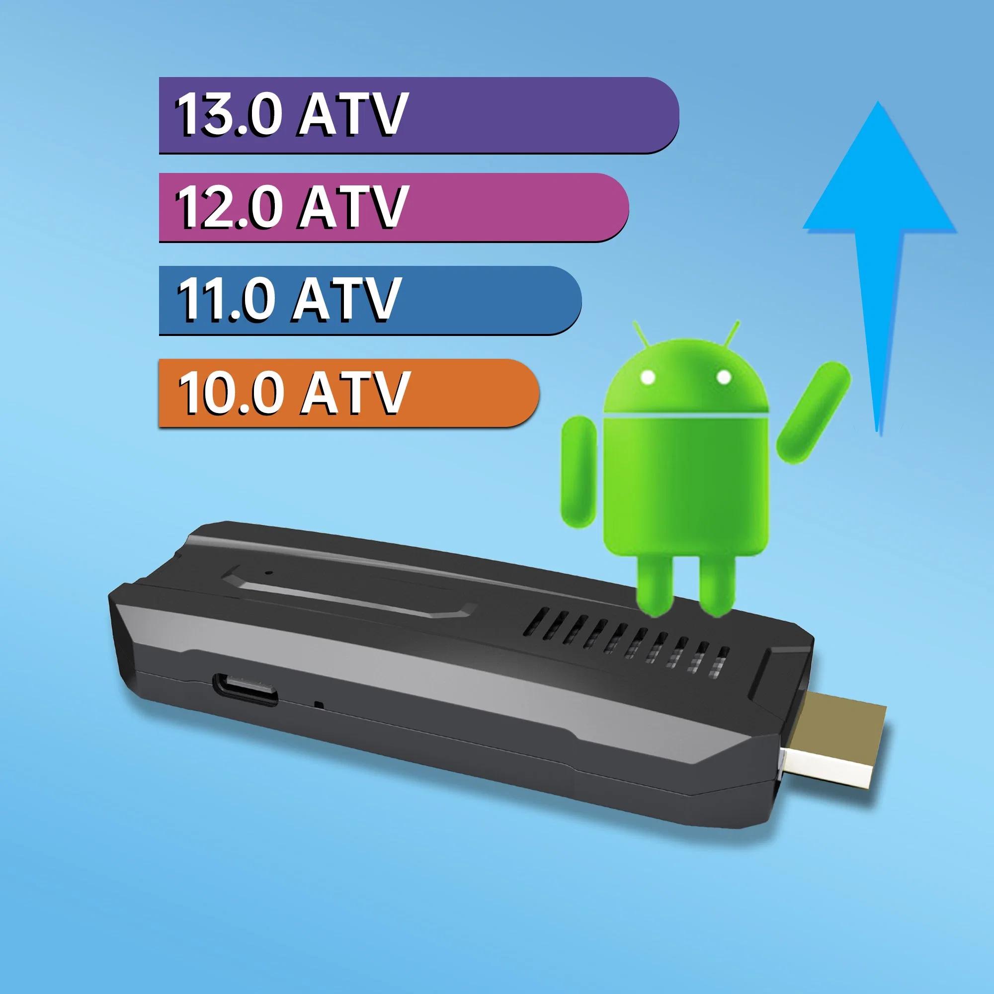 X88 4K Android TV Stick ATV Android13.0 TV Dongle 2 Go Clé Smart TV 5.0 Wi-Fi Bt 16 Go 2.4/5g Boîte