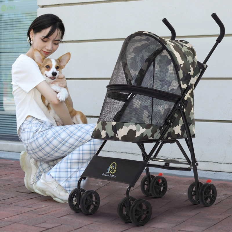 Hot-Selling Pet Stroller Luxury 4 Wheels Pet Dog Stroller for Small Medium Dogs