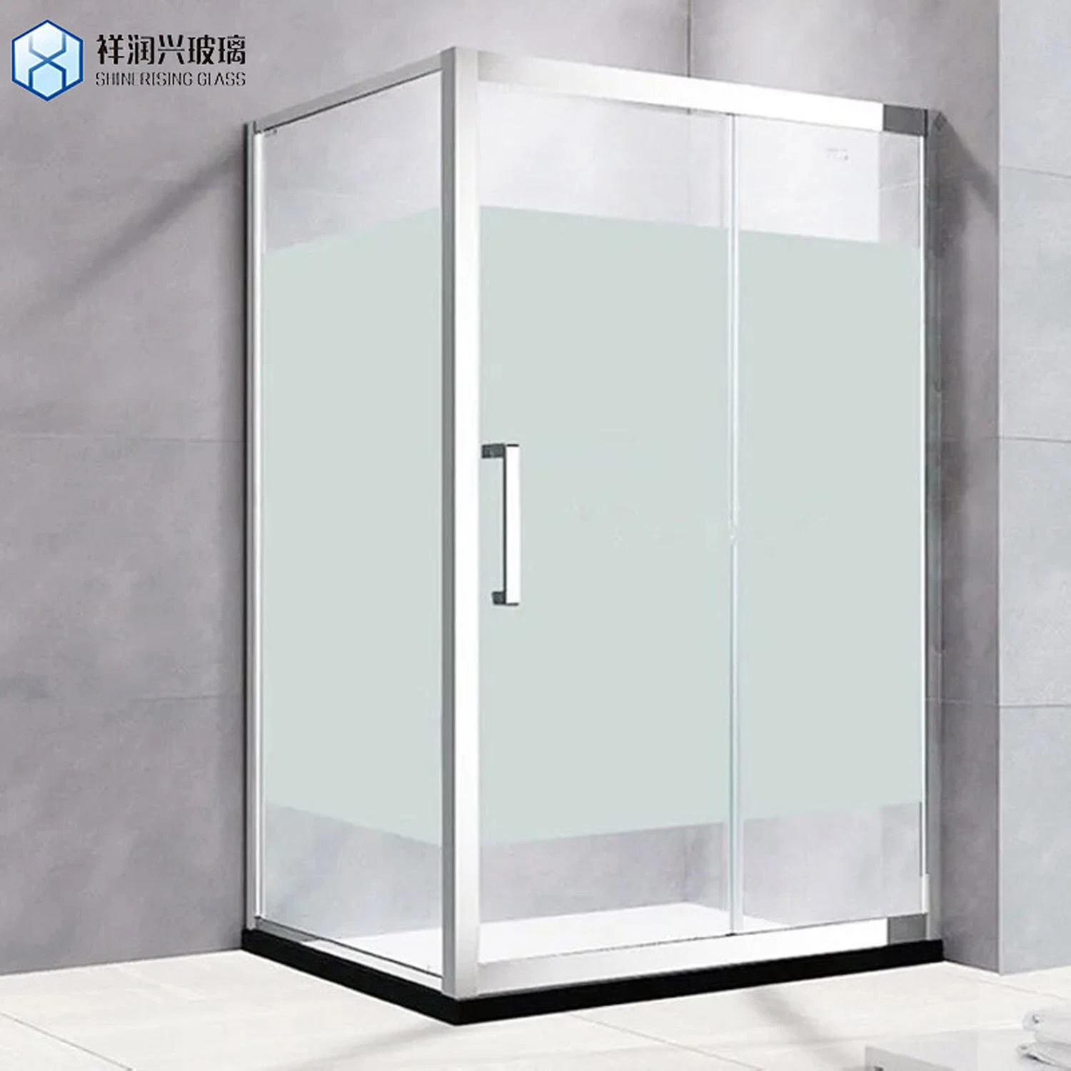 Hotel Bathroom Low Iron Tempered Glass Frameless Sliding Shower Door Glass Bathroom Door