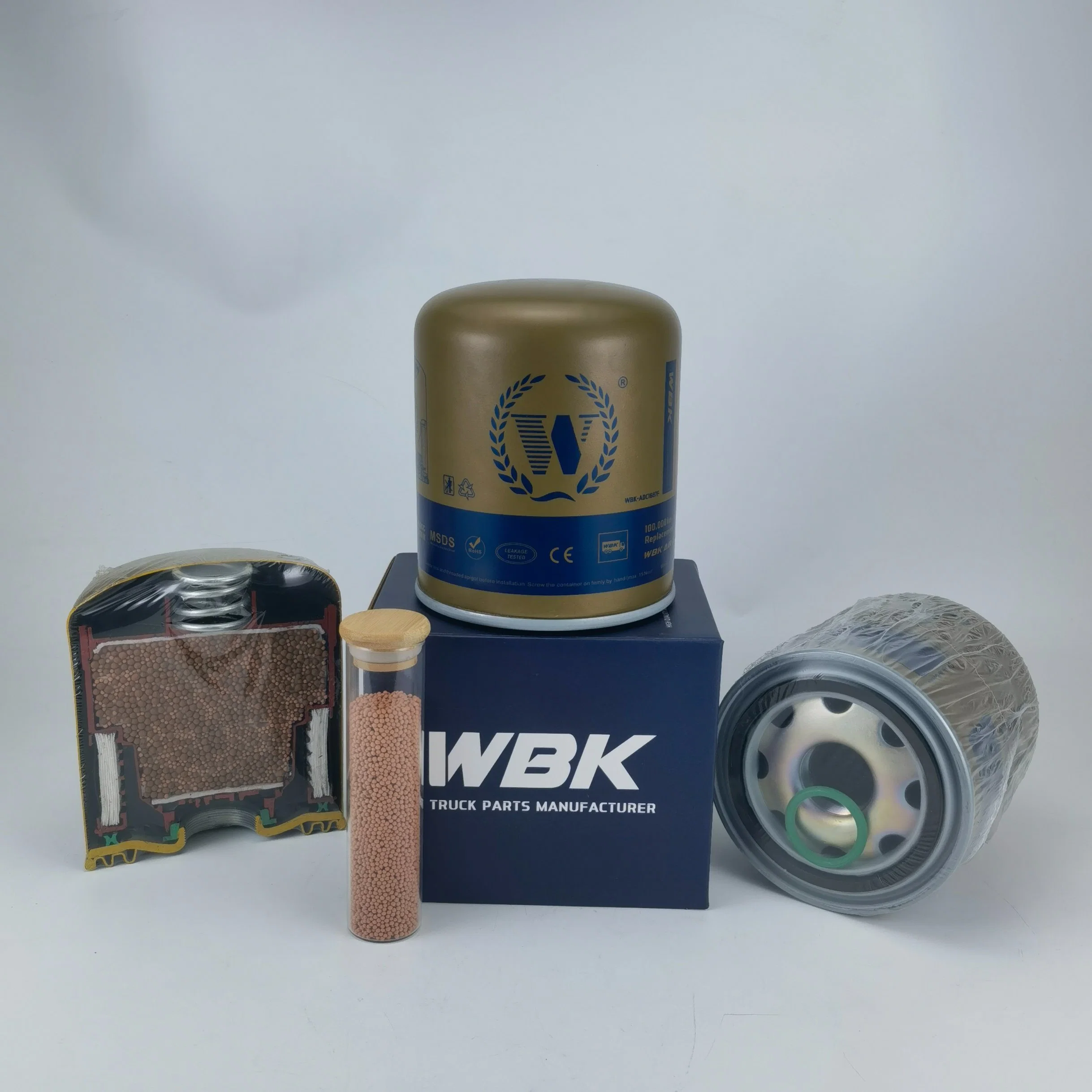 Wbk 12years' Producer of Air Dryer Filters Highest Effience Adsorbent Aerosol Dessicant Cartridge 4324102442 for High Air Consumption Vehicles