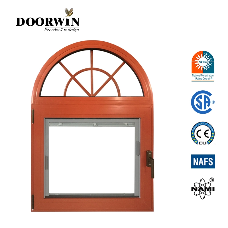 Casa residencial Doble bajo-E de vidrio resistente al polvo Doorwin NFRC certificado CE Ventanas Seguridad aluminio aluminio Metal carcasa de forma especial ventana personalizada