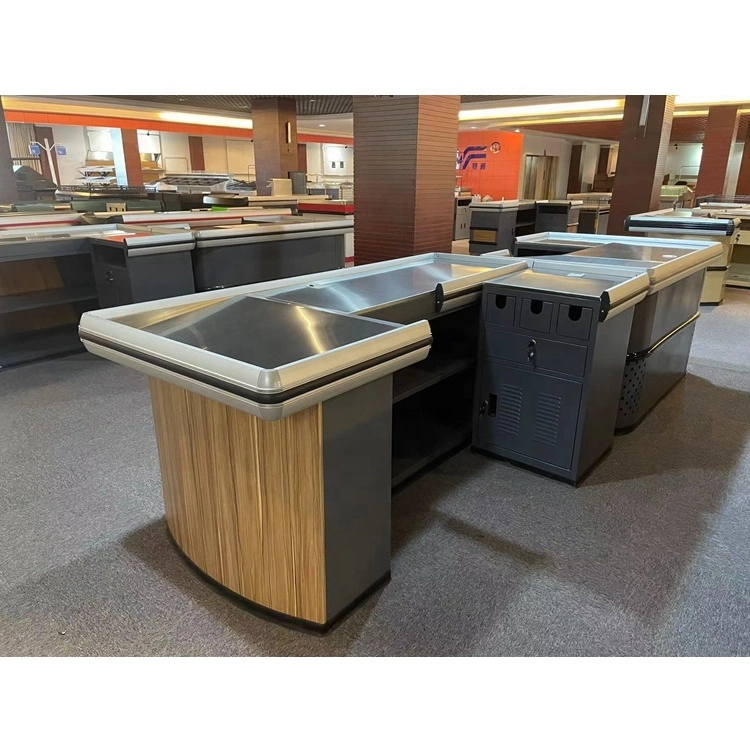 Stainless Steel Counter Top Checkout Counter with Large Slanting End