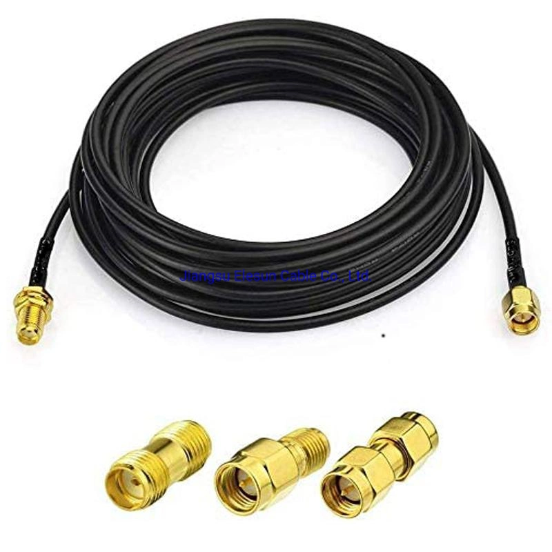 RF Jumper Cable 50ohm Rg174 SMA Male to SMA Male Low Loss OEM for Antenna WiFi Routers