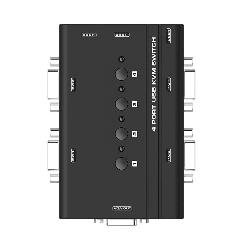 Manual de 4 puertos USB VGA switch KVM para impresora de PC