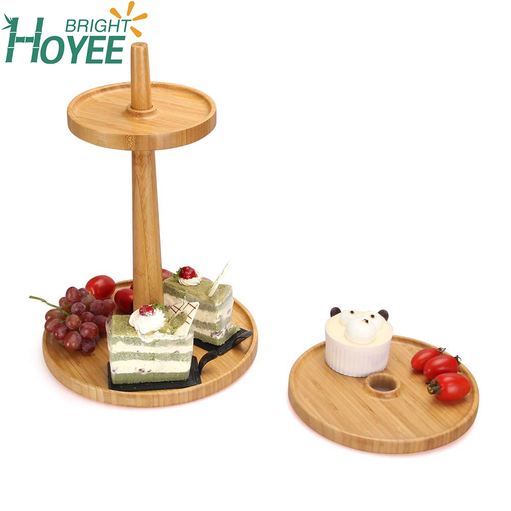 3 Tier Cake Stand Wooden Cheese Dish Salad Plates Bamboo Serving Tray Fruit Platter Elegant Wedding Cupcake Holder