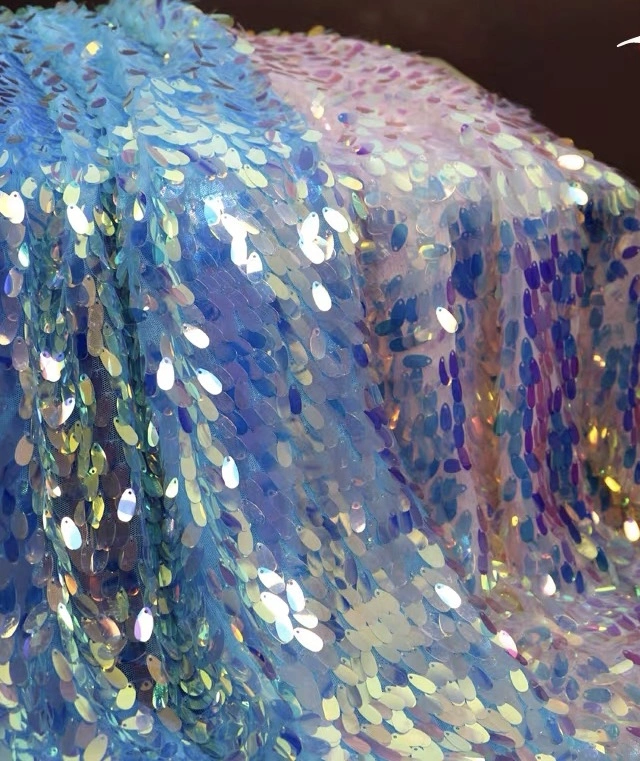 Sequin Fabric Mesh Tulle Embroidery for Women Dress and Home Decoration