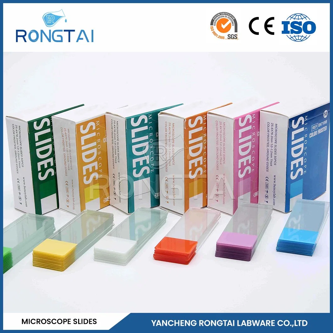 Rongtai Disposable Consumable Medical Manufacturing Animal Microscope Slides China 7101 7102 7105 7107 7109 Lab Slide