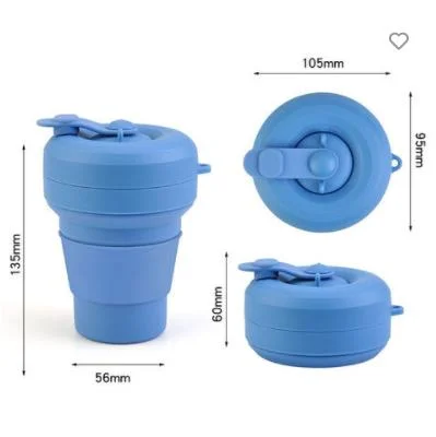 Spot Outdoor Travel Water Cup Dark-Colored Silicone Tea Leaking Foldable Water Cup Silicone Flexible Tea Set