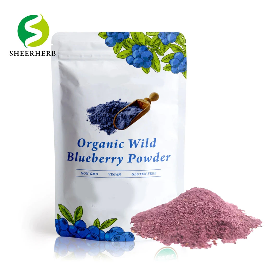 100% Pure Natural Blueberry Powder Bulk Blueberry Fruit Powder Lyophilisiert Heidelbeer-Pulver