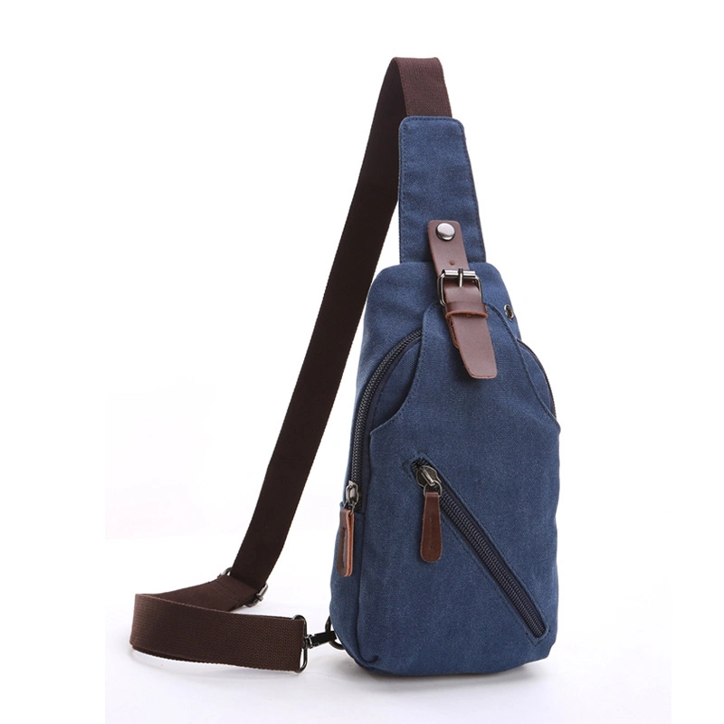 Men's Single Shoulder Diagonal Backpack, Washed Canvas Chest Bag, Outdoor Street Leisure Canvas Chest Bag Manufacturer Wholesale/Supplier