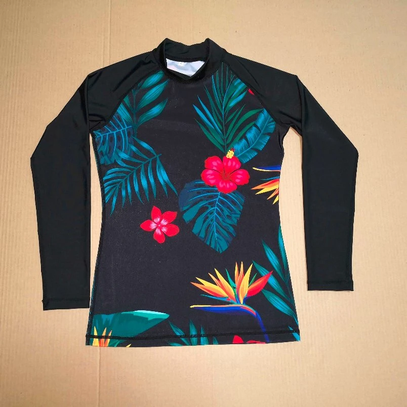 Anti-Static Swimwear Long Sleeve Printed Long Sleeve Rash Guards for Lady