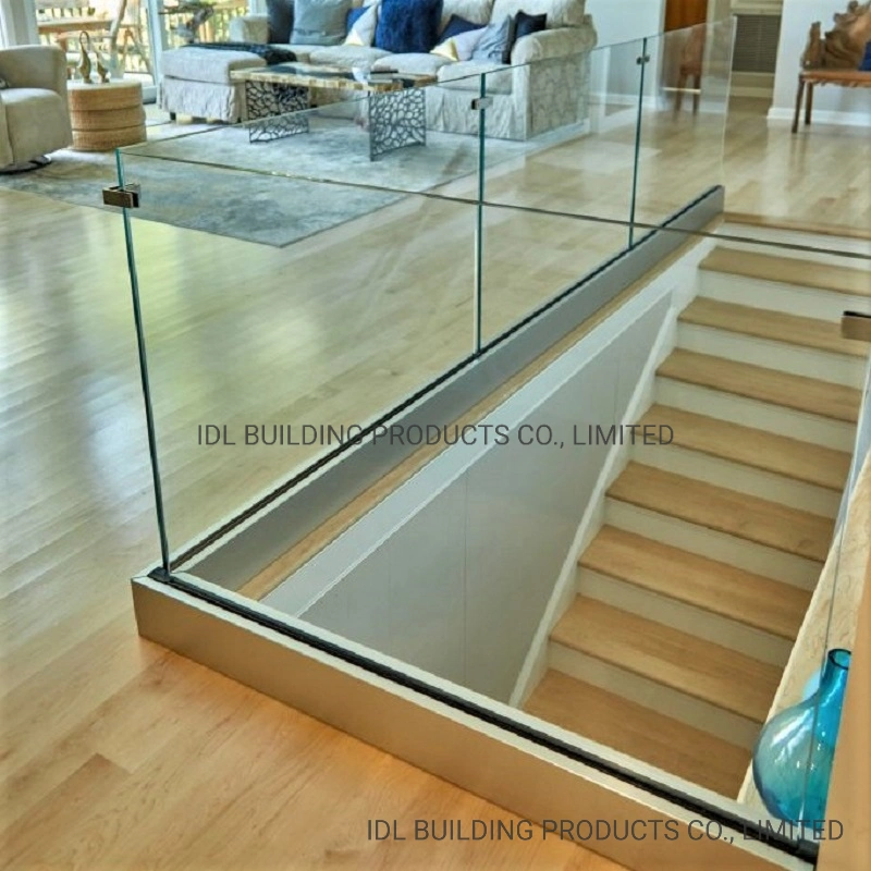 Best View High quality/High cost performance Extrusion Terrace Frameless Glass Balustrade Balcony U Channel Aluminum Base Shoe Glass Railing System Design