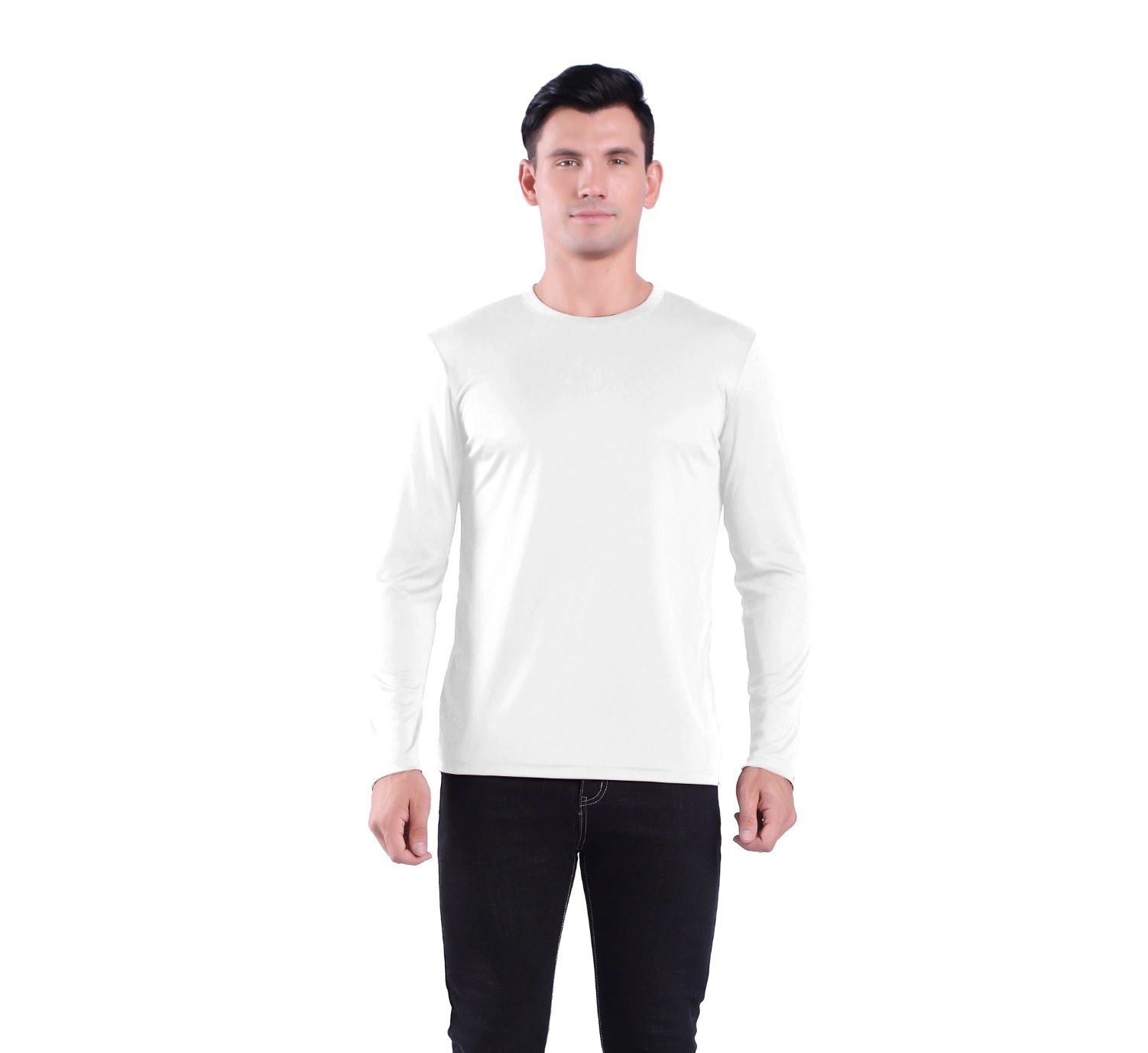 Sweatshirt de manga comprida macia e confortável de alta qualidade para homem