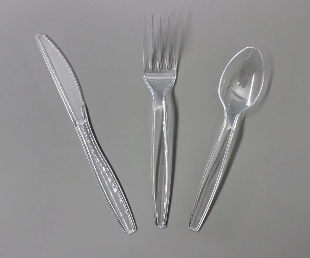 Sacos OPP individuais conjunto de talheres de plástico forquilha PS Spoon Knife Artigos de mesa de fábrica