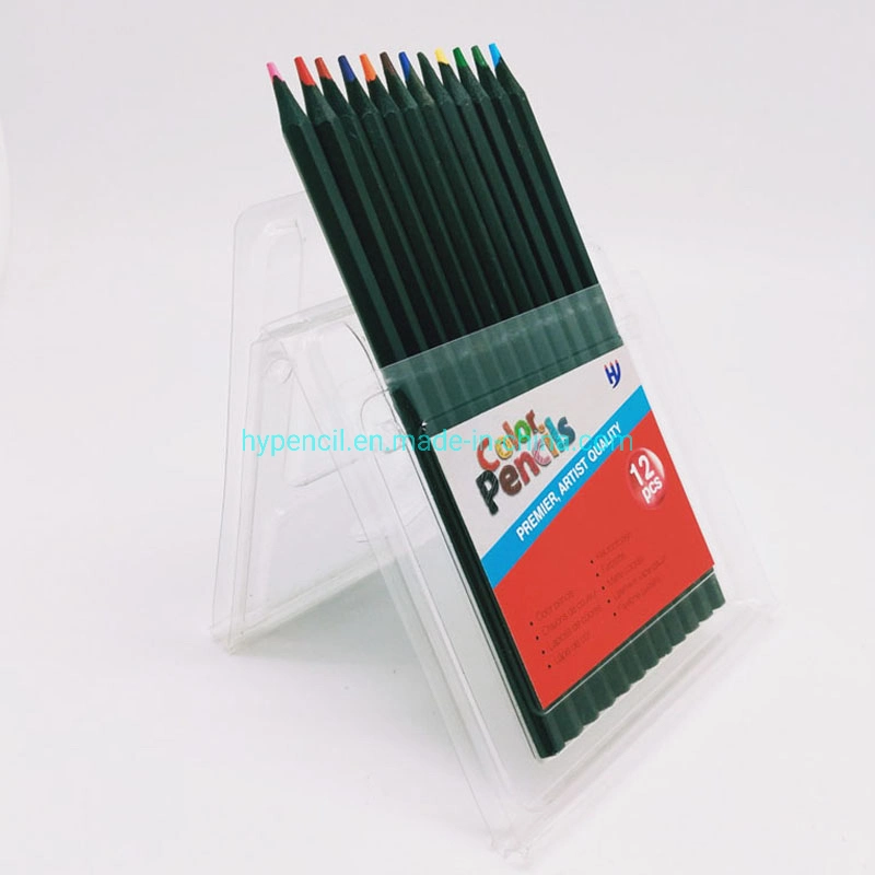 Black Wood Coloured Pencil 12 Premium Color Pencils