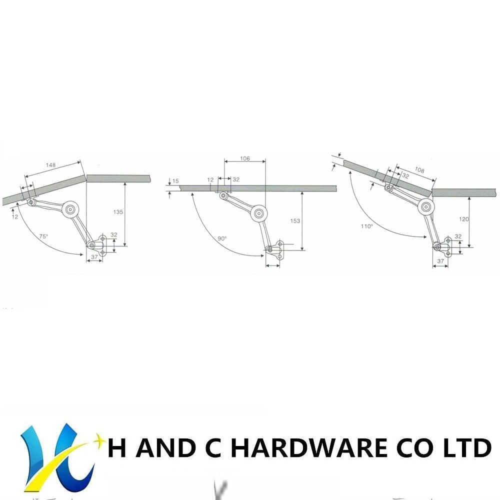 Furniture Hardware Soft Down Stay Cabinet Support Lid Stay