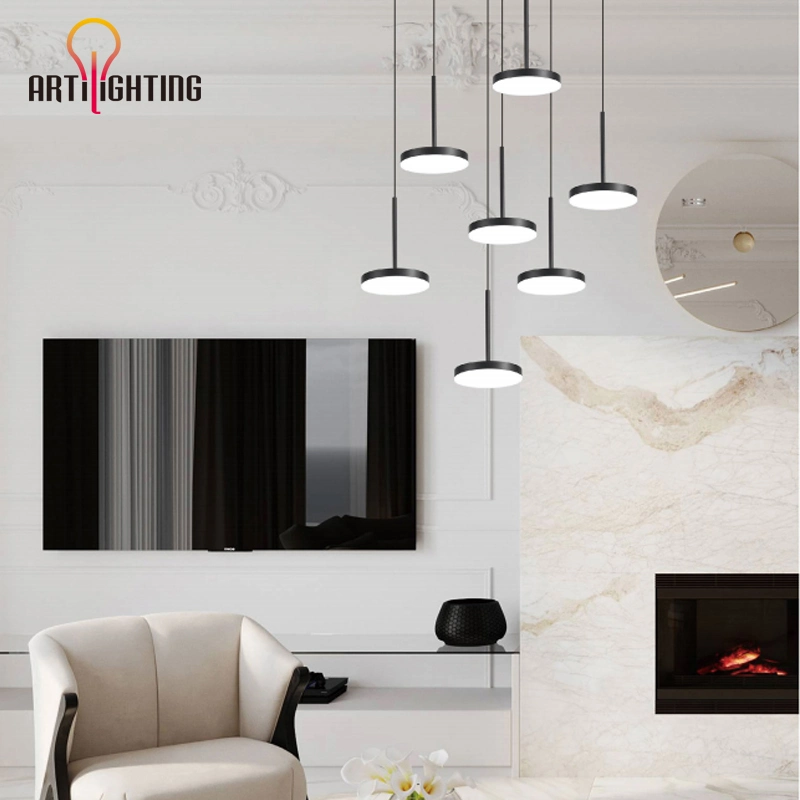 Guzhen Lighting Ring LED Pendant Light Round Glass Chandelier Lamp of Zhongshan Factory Price