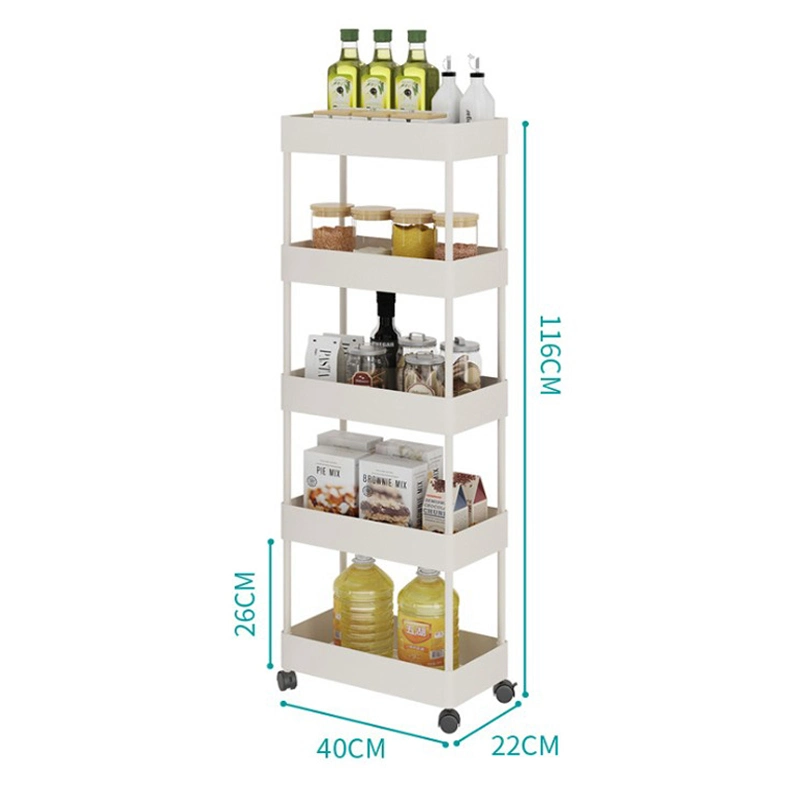 Bathroom Storage Rack Shelving Rolling Cart Vegetable Fruit Storage Kitchen Trolley