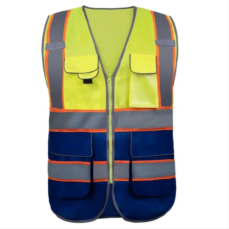 Reflective Safety Vest for Women Men High Visibility Security with Pockets Zipper Front Meets ANSI/Isea Standards