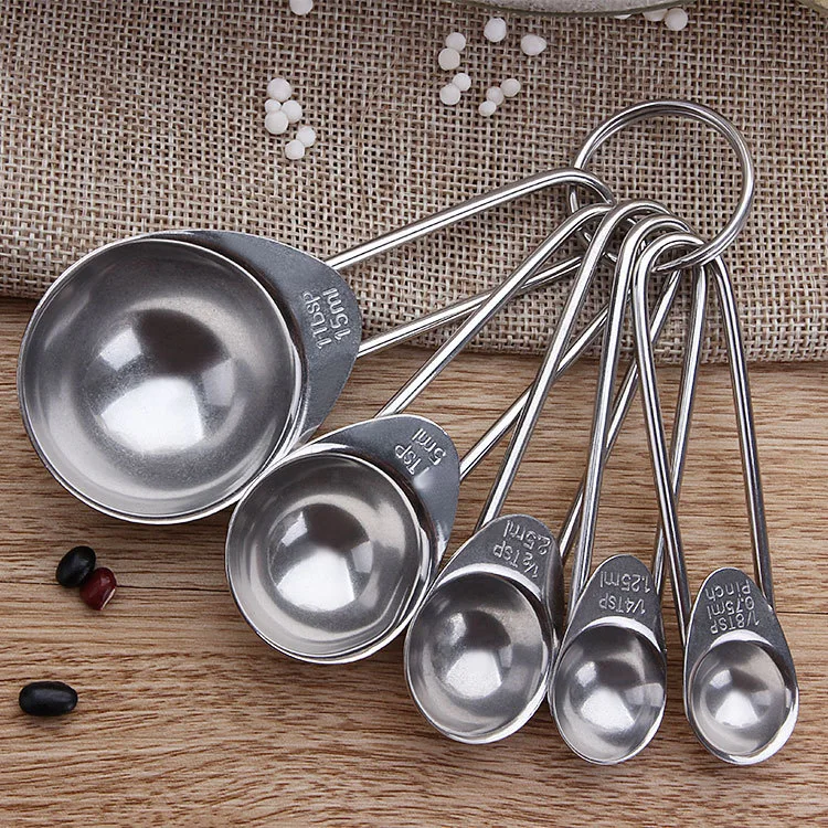 Stainless Steel Measuring Spoons, Baking Tools, Set of 5 Silver Esg11610