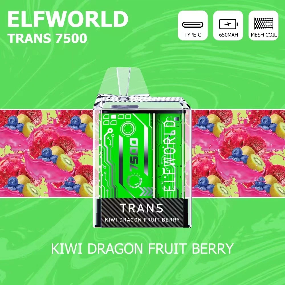 Original Elfworld Trans 7500 Puffs Strawberry Ice Disposable/Chargeable Vape