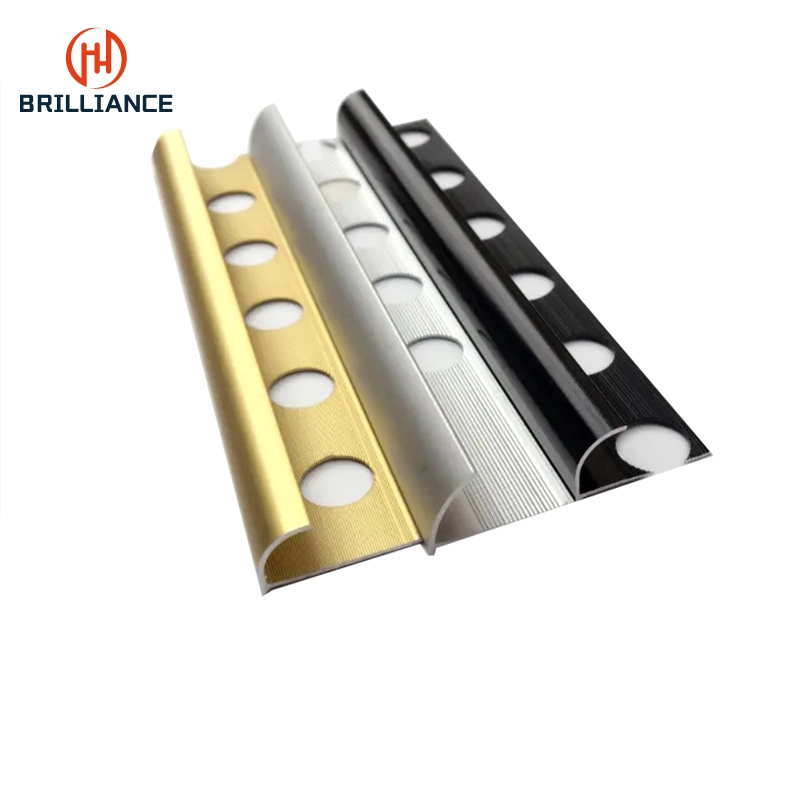 Brushed Stainless Aluminum Tile Trim Decoration Customized